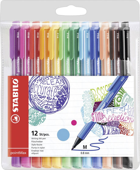 Stabilo pointmax Fineliner im Etui - 12 Stk.