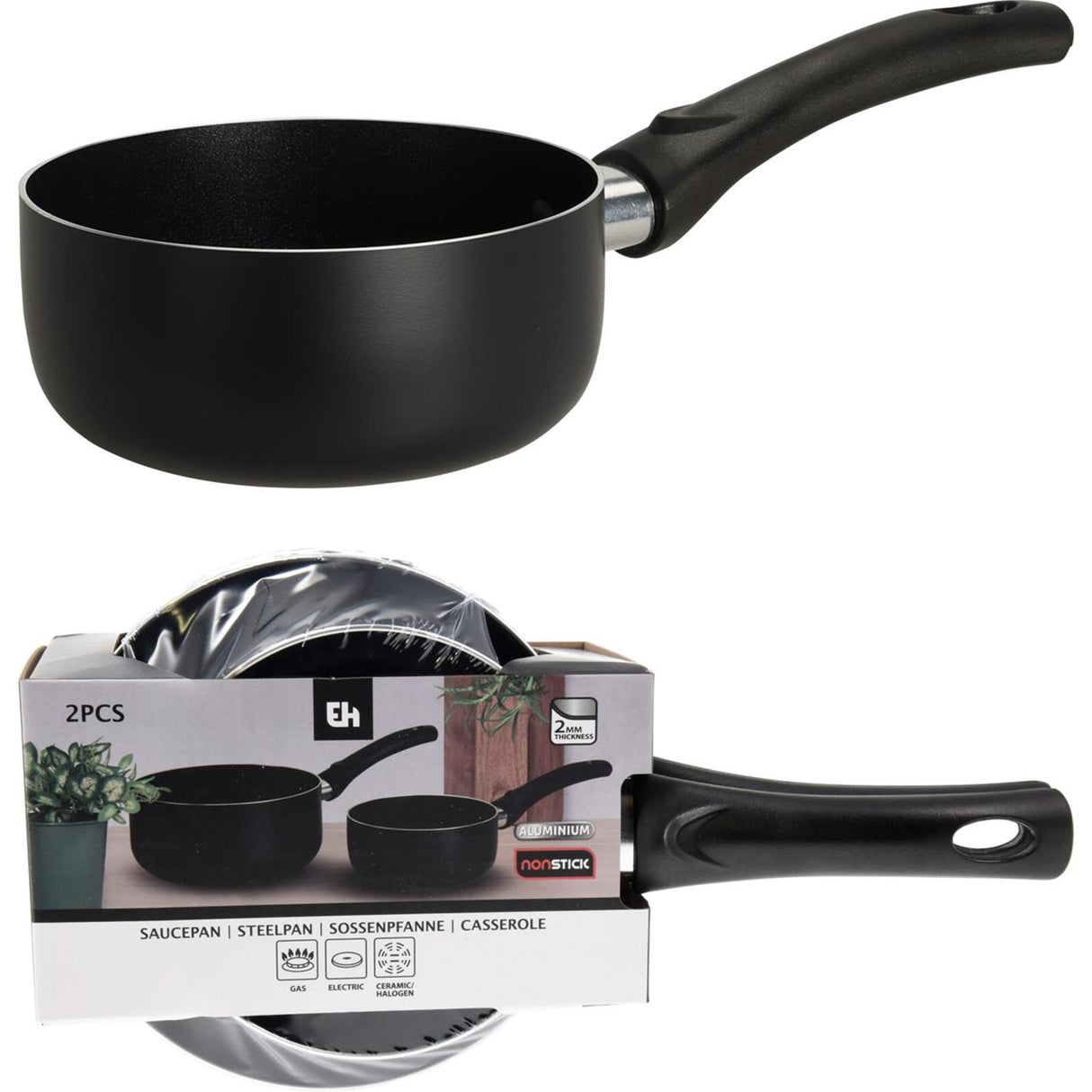 Excellent Houseware Kochtopf-Set aus Aluminium, 2-teilig