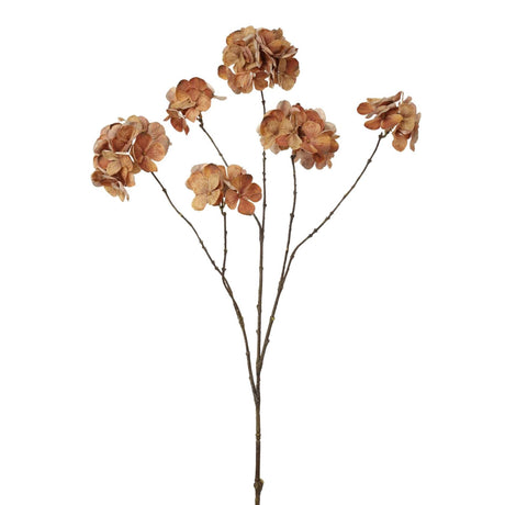 Roberts collection kunstbloem hortensia 100cm donker bruin