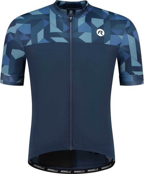 Rogelli essential graphic fietsshirt - korte mouwen - heren - blauw - maat 3xl