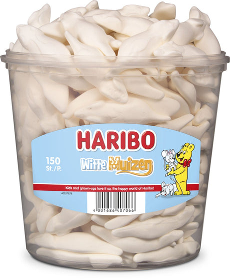 Haribo Weiße Mäuse - Süßigkeiten - 150 Stück Silo