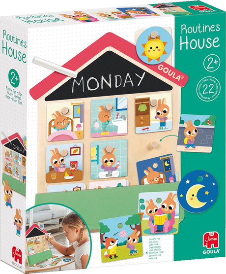 Jumbo-Routinenhaus-Lernspiel aus Holz
