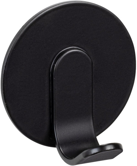 WENKO Turbo-Loc Wandhaken Bivio mattschwarzes Aluminium – Handtuchhaken schwarz – Handtuchhalter – Wandhaken schwarz – Klebehaken – selbstklebend – ohne Bohren
