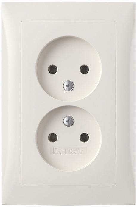 Berker S1 Einbau-Wandsteckdose (WC) 2-fach polarweiß