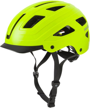 Agu cit-e - fietshelm - e-bike helm - geel - 52-58cm - s m - met led-achterlicht - 13 ventilatieopeningen - met vizier - gerecycled materiaal