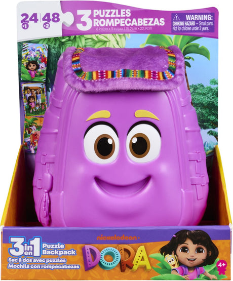 Spin Master Games Panorama 3 in 1 Dora-Puzzle, 24 und 48 Teile, Kinderpuzzle, bildschirmlose Sprachaktivität