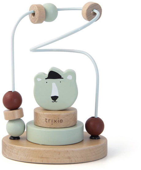 Trixie Holzperlenrahmen - mr. Eisbär – Holzperlenlabyrinth – Lernspielzeug – für Jungen und Mädchen