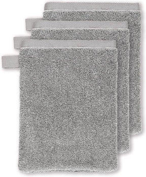 Vtwonen groove set a 3 washandjes - antraciet - 16 x 22 cm set van 3