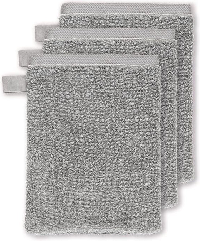 Vtwonen groove set a 3 washandjes - antraciet - 16 x 22 cm set van 3