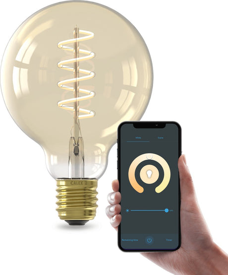 Calex smarte Filament-LED-Lampe – e27 – warmweißes Licht – Gold – smarte Beleuchtung – g95 – 7w