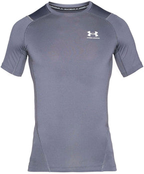 Under Armour UA HG Armour Comp SS-Gry Herren-Sportshirt – Castle Rock – Weiß