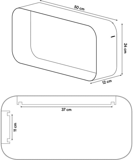 Sealskin Brix - Wandwürfel Wandelement Wandregal - 12x50x24 cm - Metall - Schwarz