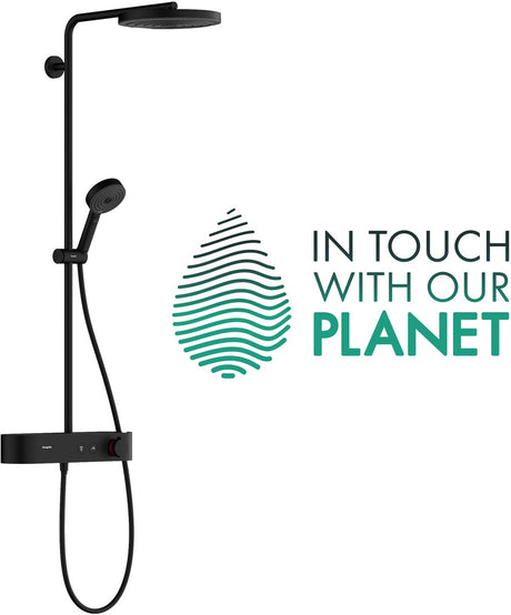 Hansgrohe Pulsify S Showerpipe 260 1jet Ecosmart mit Duschtablett Select 400 Mattschwarz