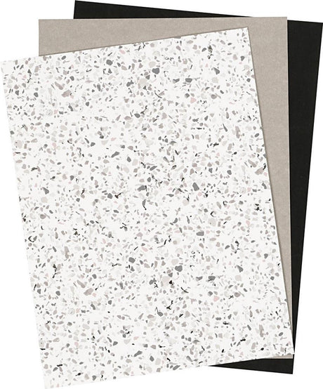 Creativ Company Creotime Lederpapier weiß braun schwarz 3 Stück
