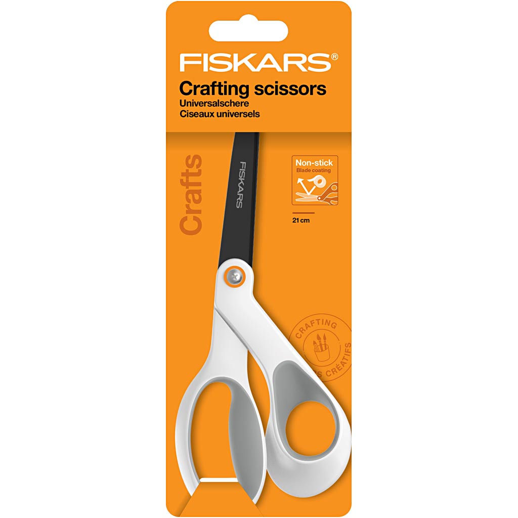 Fiskars Antihaft-Allgemeinschere, L: 21 cm, Rechtshänder, 1 Stück