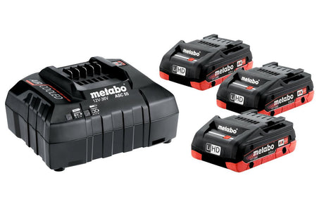 Metabo Basisset 3 x LiHD 18v 4,0 Ah Akkus | Ladegerät ASC 55 12–36 V – 685132000