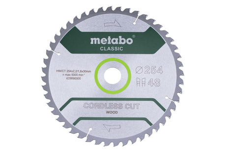 Metabo rondzaag hw ct 254x30x48z draadloos gesneden hout klassieker