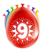 Paperdreams happy party ballonnen - 9 jaar - pak a 8 stuks latex