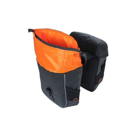 Basilikum Miles Tarpaulin - Doppelfahrradbeutel, wasserdicht, 34 l, Schwarzorange