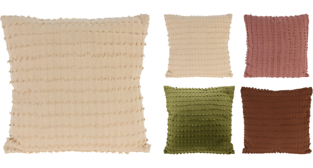 Kussen 45x45cm katoen 4 kleuren assortie