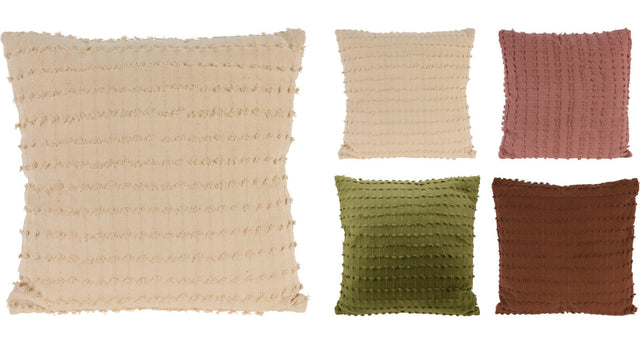 Kussen 45x45cm katoen 4 kleuren assortie