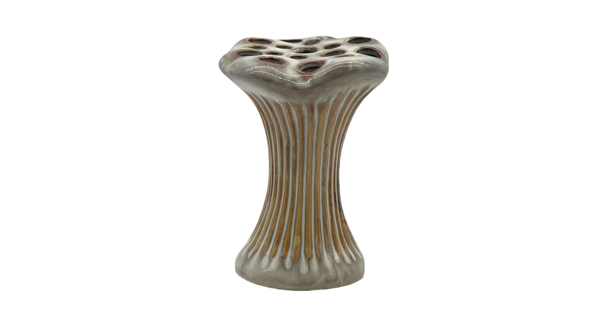 Vase ceramic 'loto' d12.6x18h green