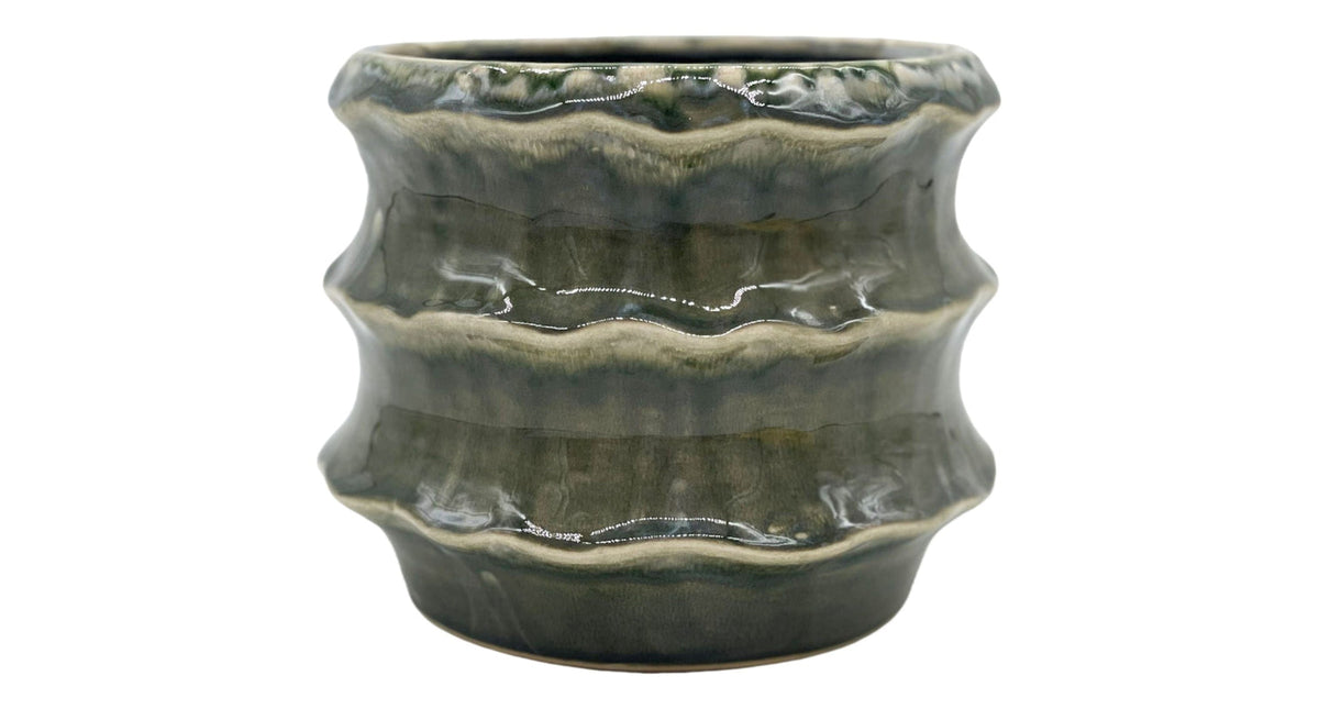 Pot ceramic 'yves' d18.5x15h green