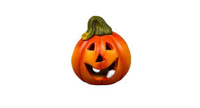 Pumpkin ceramic led 7.5x7.5x7.8h orange