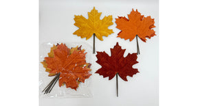 Set 6 leaves l yellow brown