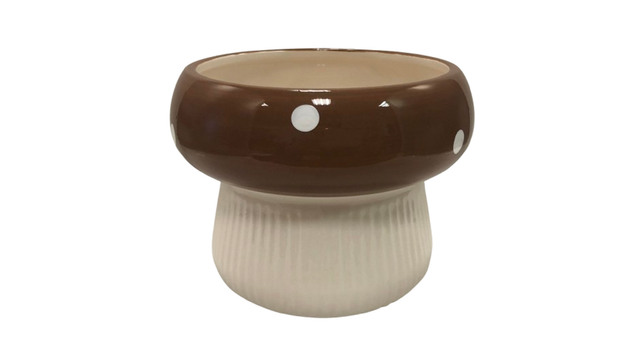 Pot mushroom dolomite d15x11h brown