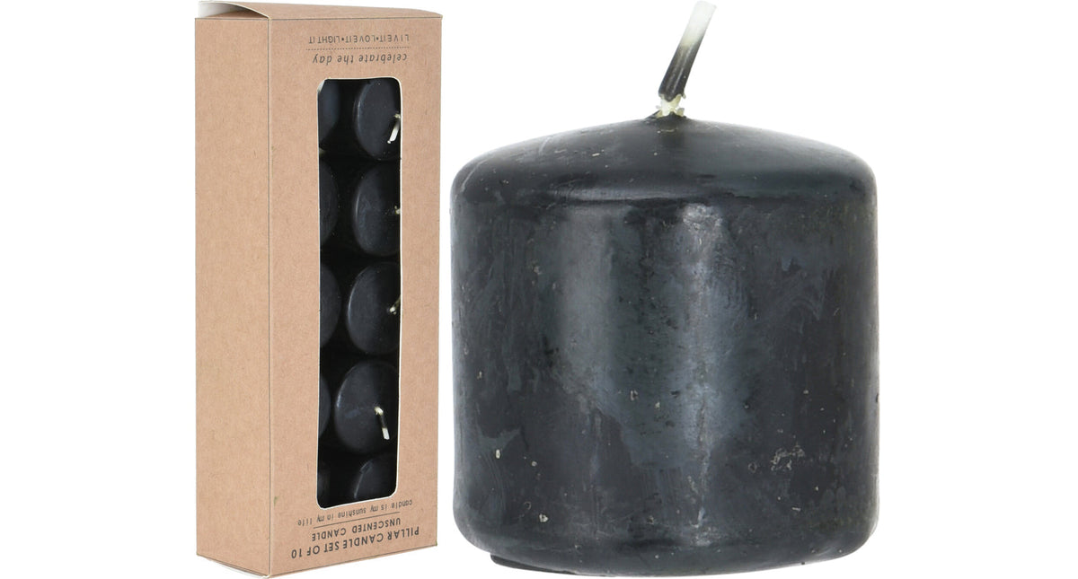 Kaarsen 3cm 10 stuks zwart