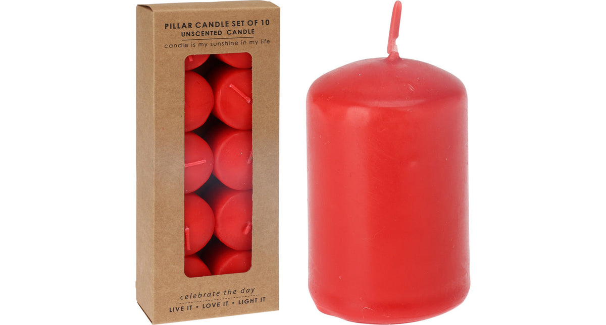 Kaarsen 3cm 10 stuks rood