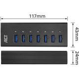 ACT Connectivity USB Hub 7 -Port mit Stroomadapter