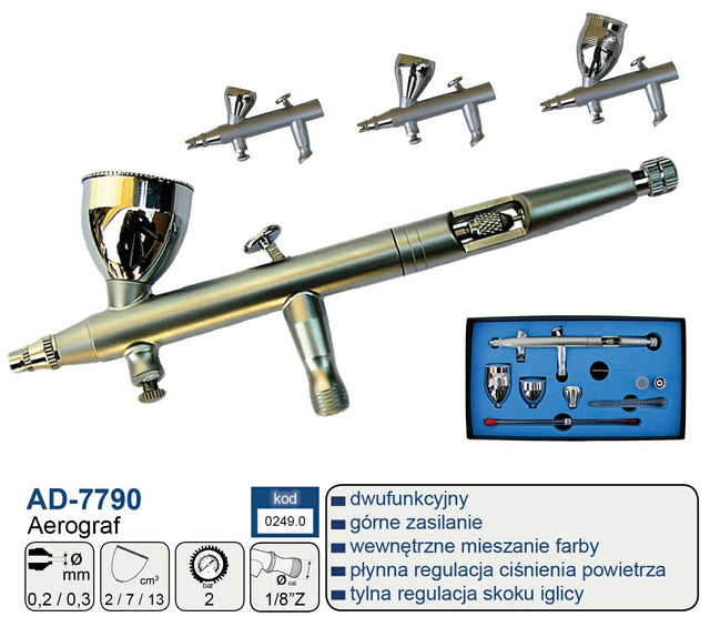 Adler aerograaf 0,2mm+0,3mm ad-7790