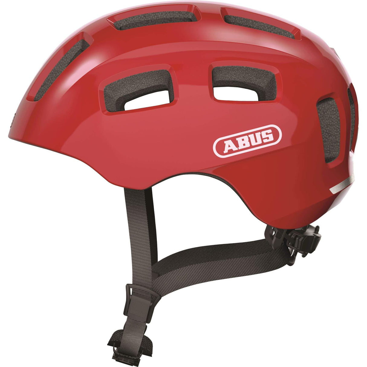Abus Fahrradhelm youn-i 2.0 – mit Licht für Kinder, Jugendliche und junge Erwachsene – für Mädchen und Jungen – rot, Größe S
