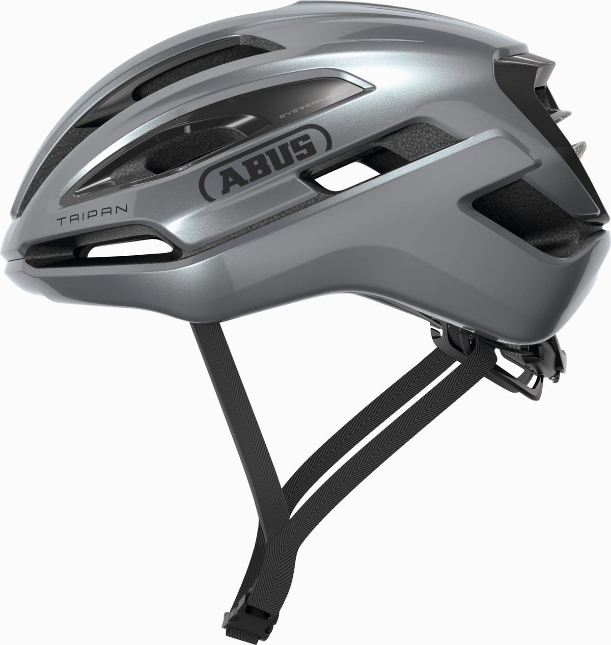 Abus Fahrradhelm Taipan Graphite Silver M – 54–58 cm – Silber – für den Einsatz auf Gravelbikes geeignet – 275 g