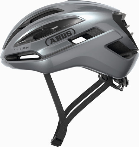 Abus Fahrradhelm Taipan Graphite Silver M – 54–58 cm – Silber – für den Einsatz auf Gravelbikes geeignet – 275 g