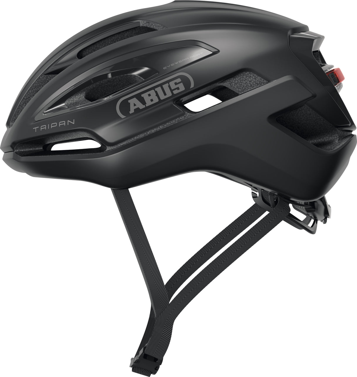 Abus Fahrradhelm Taipan LED Velvet Black L - 57-61 cm - Schwarz - für den Einsatz auf Gravelbikes geeignet - 315 g
