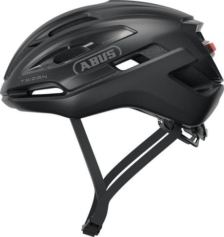 Abus Fahrradhelm Taipan LED Velvet Black L - 57-61 cm - Schwarz - für den Einsatz auf Gravelbikes geeignet - 315 g
