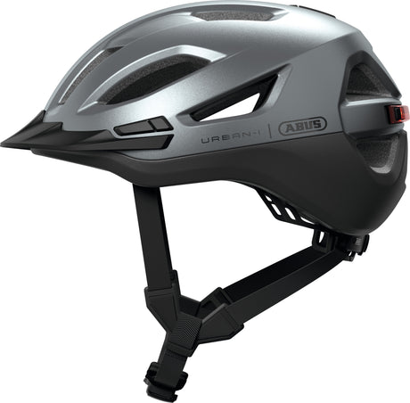 Abus Fahrradhelm Urban-i 4.0 Ace Graphite Silver M – 54–58 cm – Silber – geeignet für den Einsatz an Elektrofahrrädern – City-Fahrrädern – 280 g