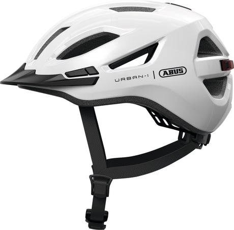 Abus Fahrradhelm Urban-i 4.0 Shiny White L - 57-61 cm - Weiß - Geeignet für den Einsatz an Elektrofahrrädern - Cityfahrrädern - 290 g