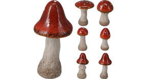 Paddenstoel polyresin d7 h17cm 6 assortie