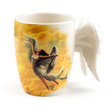 Keramiktasse mit Engelsflügelgriff