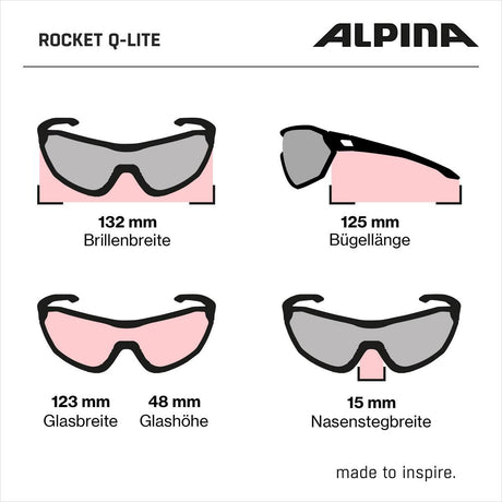 Olympiasportbekleidung Alpina Sports Sportbrille Rocket Q-Lite Matt Hellblau