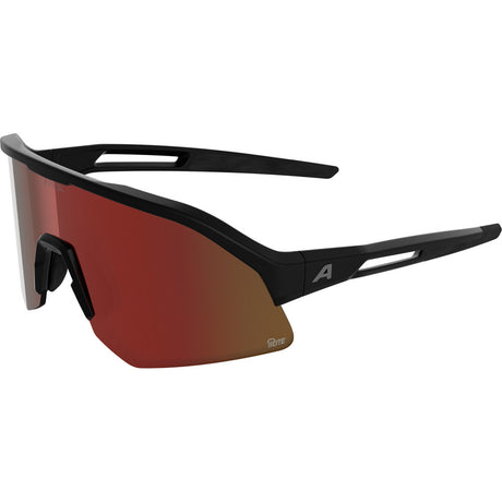 Olympische Sportbekleidung Alpina Sports Sportbrille Sonic HR M Q-Lite rote Linse mattschwarz