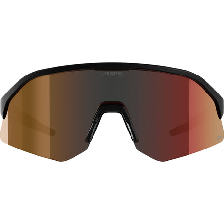 Olympische Sportbekleidung Alpina Sports Sportbrille Sonic HR M Q-Lite rote Linse mattschwarz