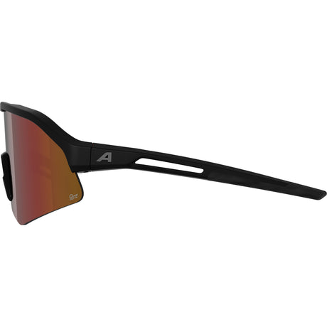 Olympische Sportbekleidung Alpina Sports Sportbrille Sonic HR M Q-Lite rote Linse mattschwarz