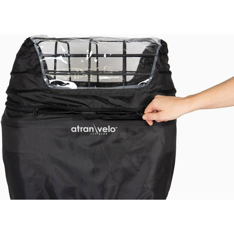 Olympische Sportbekleidung Atranvelo Regenschutz Perro groß transparent schwarz