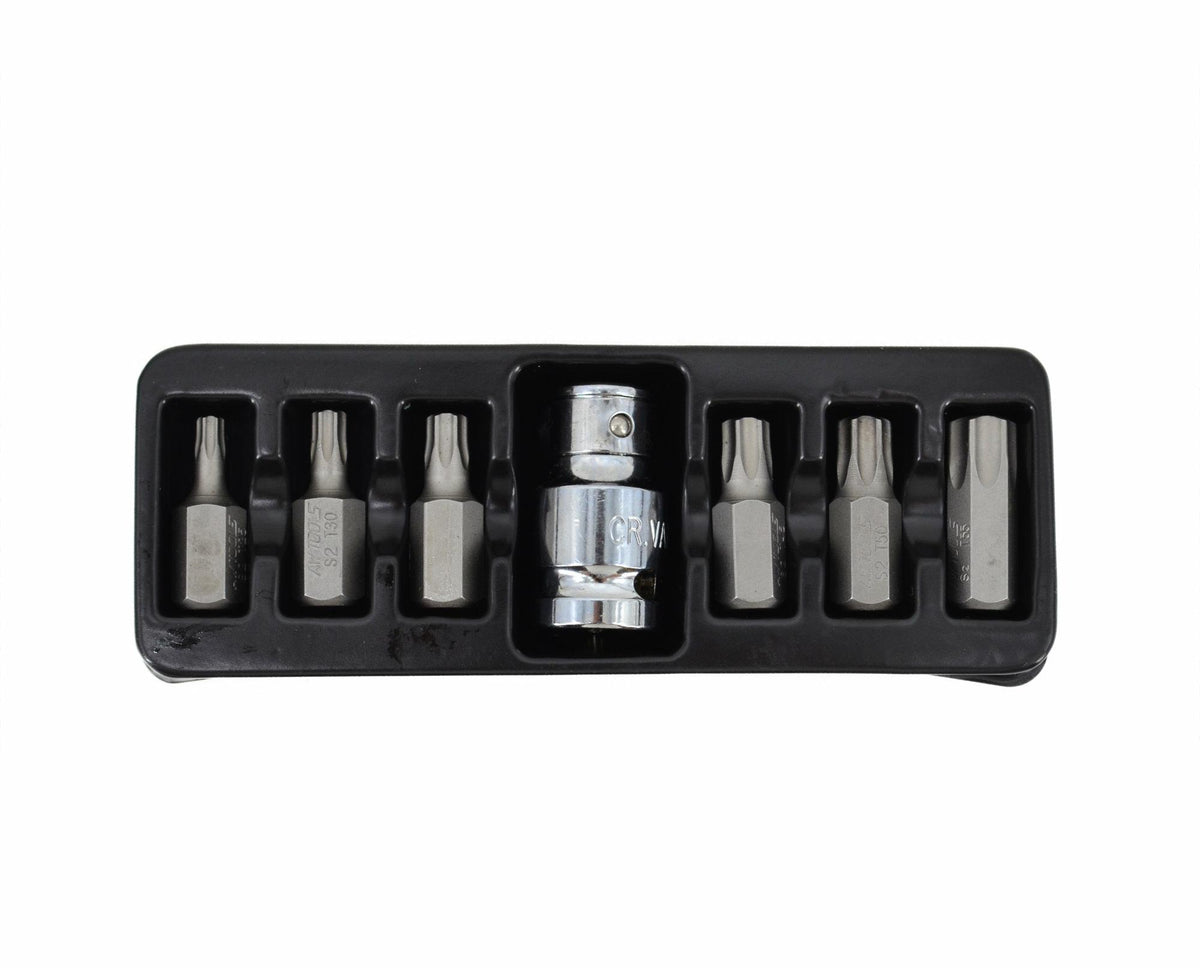 Awtools torx tips 7cz. t25-t55 + adapter, met zwart gat line