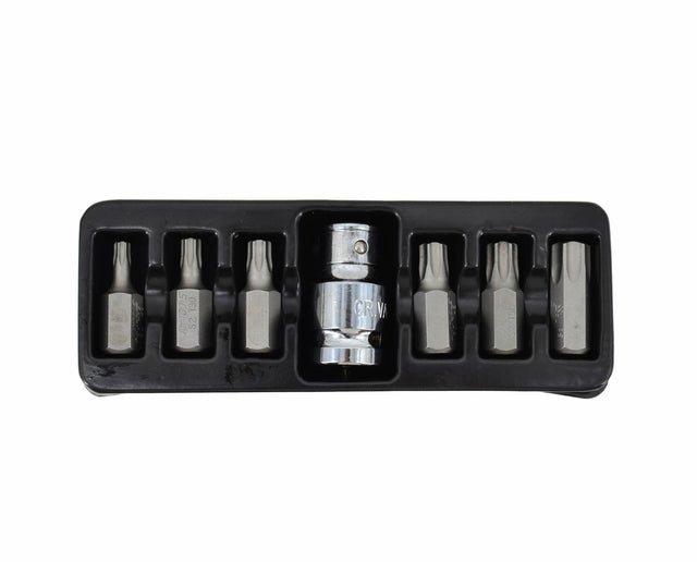 Awtools torx tips 7cz. t25-t55 + adapter, met zwart gat line